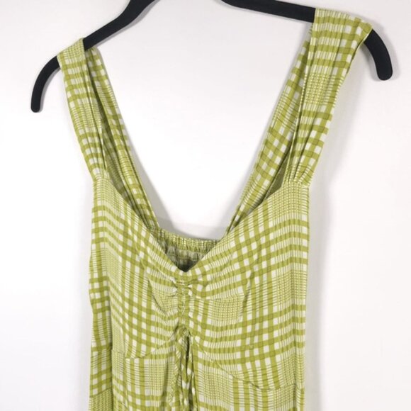 NWT FAITHFULL THE BRAND Imogen Mini Dress Djerra Check Lime FF1621-DCL SMALL - Picture 5 of 14